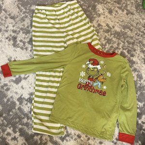 Dr Seuss Kids Winter 2 Piece Grinch Pajamas  Large (10-12)